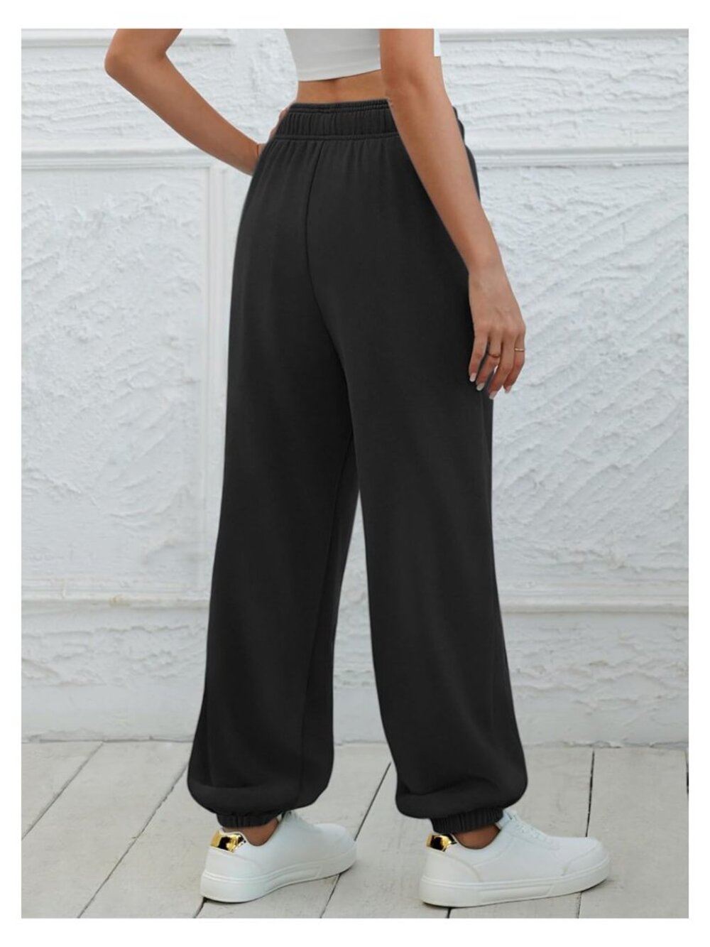 Women's High Waisted Wide Leg Baggy Sweatpants Jogger Lounge Pants - Picture 2 of 6